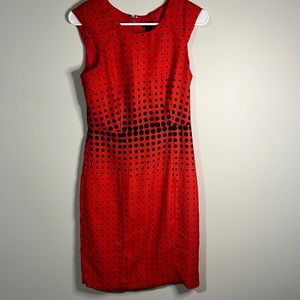 JCREW FACTORY RED/BLACK POLKA DOT DRESS - 0